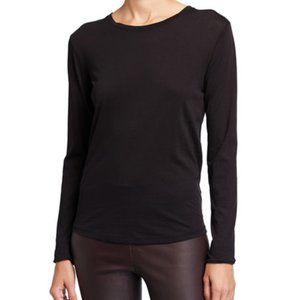 VINCE Black Jersey Essential Long Sleeve Crew Tee
